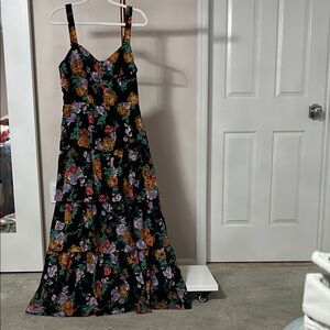 Vici Black Floral Tiered Maxi Dress never worn!